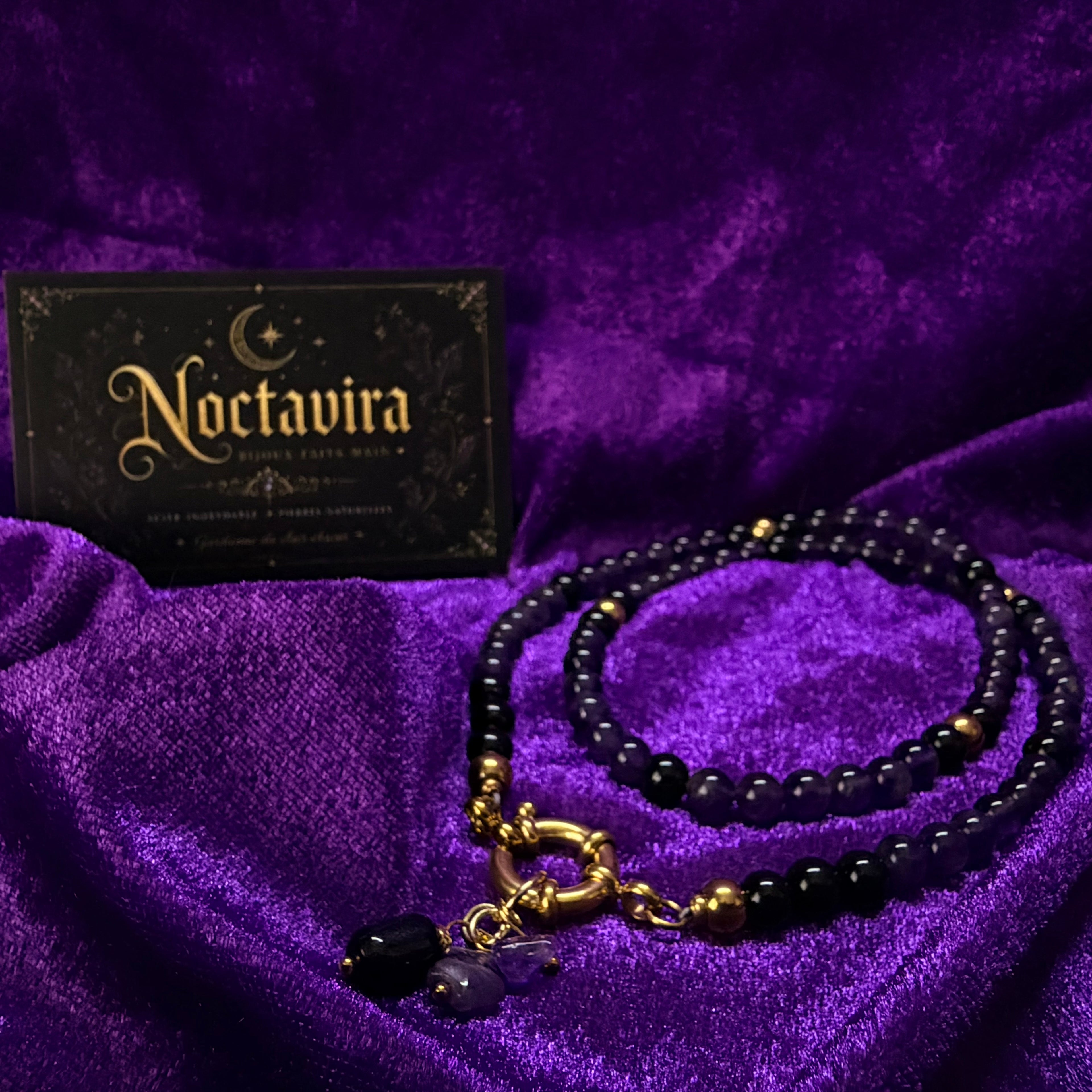 Collier Améthyste et Onyx