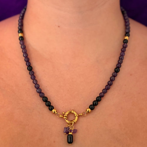 Collier Améthyste et Onyx
